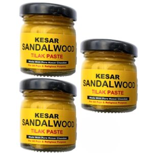 Kesar Sandalwood Tilak Jar 3*50g, Pure Luxury Quality Kesar Chandan Stick Tika