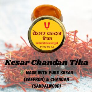 Kesar Chandan Tika 16g, Pure Kesar Sandalwood Stick Tilak with Spiritual Mantra.