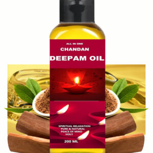 Chandan Deepam Pooja Oil 200 ml Pure Sandalwood Oil for Puja & Diya Lighting 200Ml.