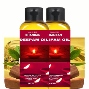 Pack of 2 Chandan Deepam Pooja Oil 200 ml Pure Sandalwood Oil for Puja & Diya 200Ml.