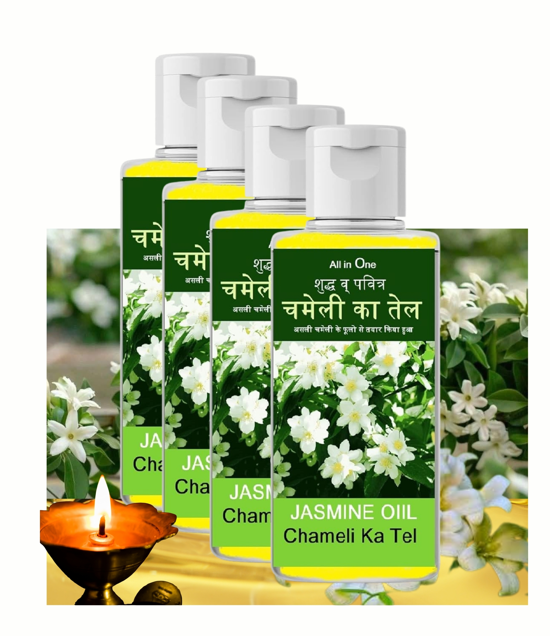 Pack of 3 Chameli /Jasmine Oil 60ml for Hanuman Pooja Rituals and Spiritual.