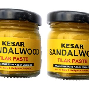 Kesar Sandalwood Tilak Jar 2*50g, Pure Luxury Quality Kesar Chandan Stick Tika